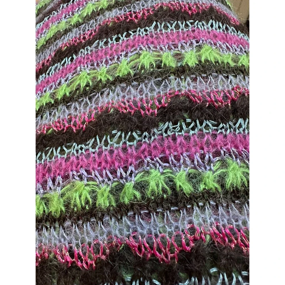 Christian Lacroix Bazar Knit Scarf Oversize Striped Punk Grunge Maximal Y2K